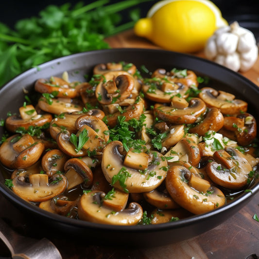 Sautéed White Buttom Mushrooms with Garlic and Thyme