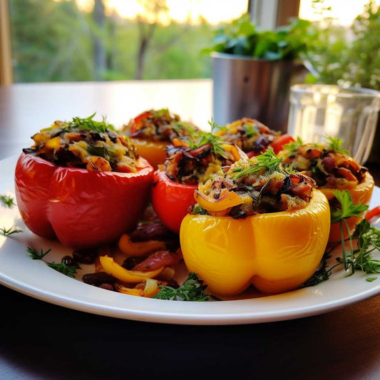 Mushroom and Herb Stuffed Bell Peppers